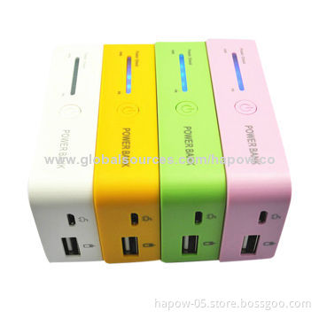 Promotional Gift, High Quality, OEM Rectangle Universal Power Bank, 2,200/2,600/3,000/4,400/5,200mAh